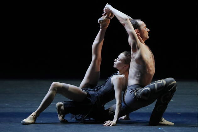 MOSCOW, RUSSIA - NOVEMBER 25, 2019: Ballet dancers rehearse for Modanse, a Bolshoi Theatre production of a new version